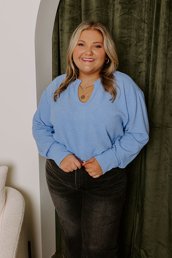 Boardwalk Babe Shift Top in Sky Blue Curves