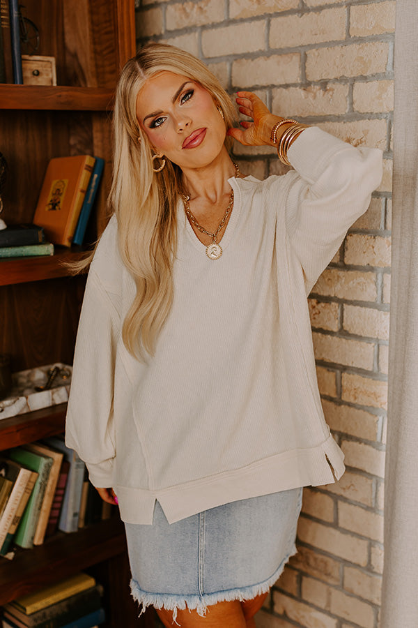 Boardwalk Babe Shift Top in Cream Curves