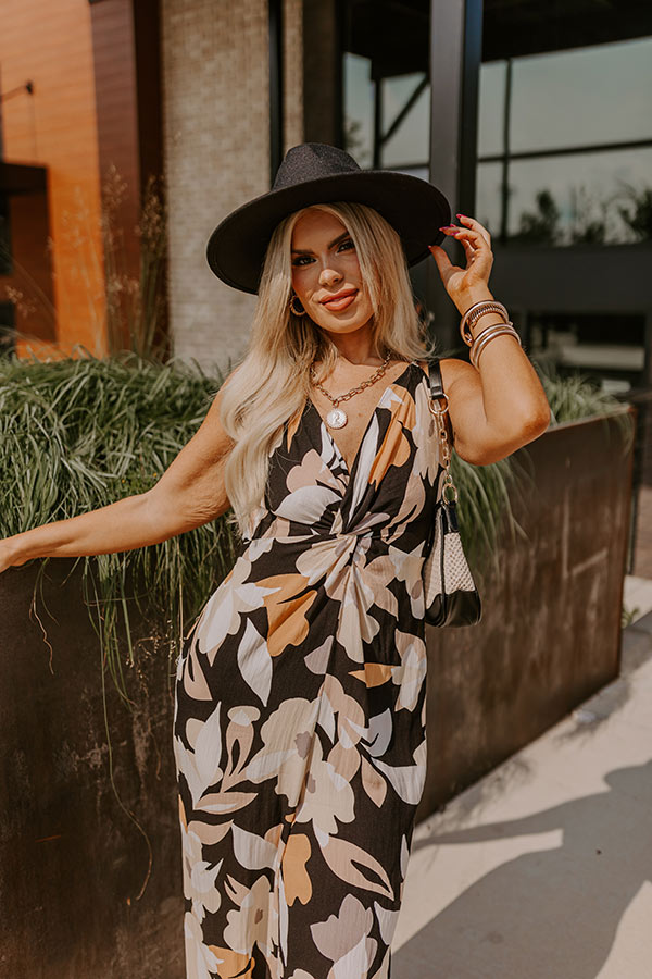 Sweetest Gesture Floral Jumpsuit in Black Curves