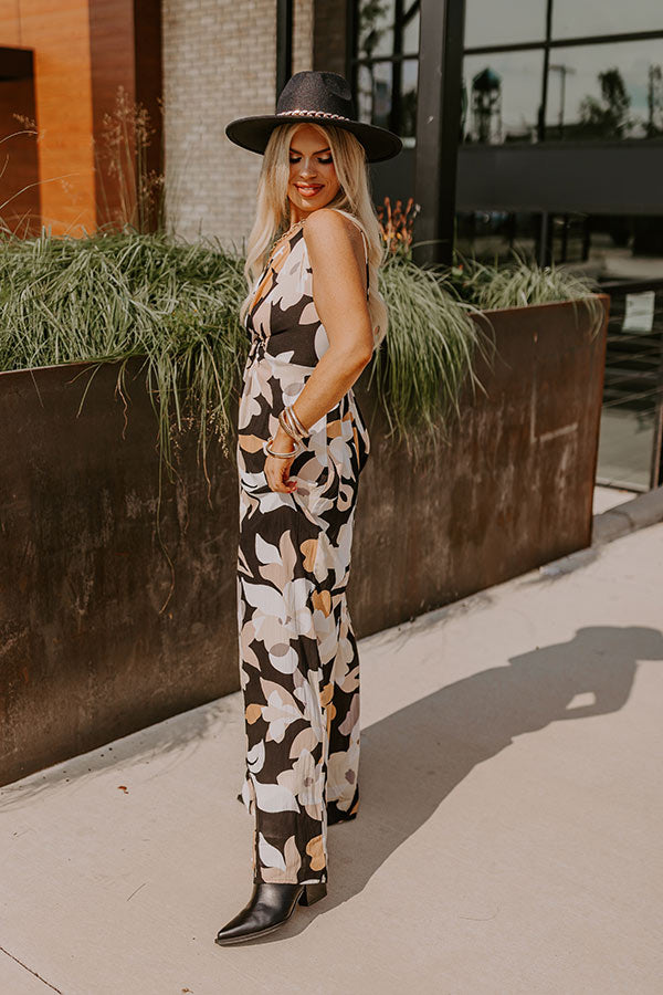 Sweetest Gesture Floral Jumpsuit in Black Curves