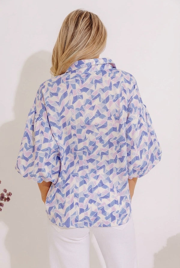 Mystic Waterfalls Shift Top In Periwinkle Image - 2