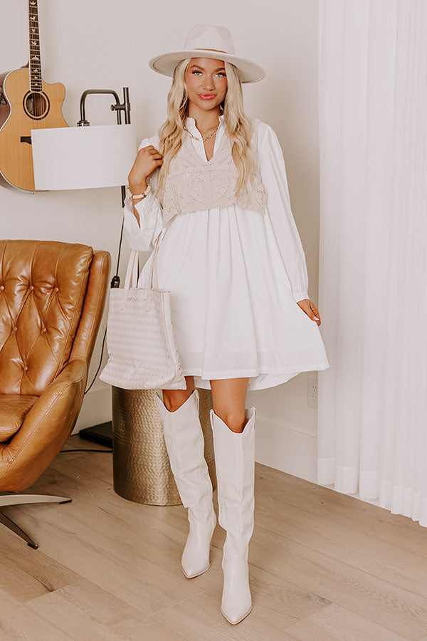 Boho Belle Two Piece Mini Dress in White