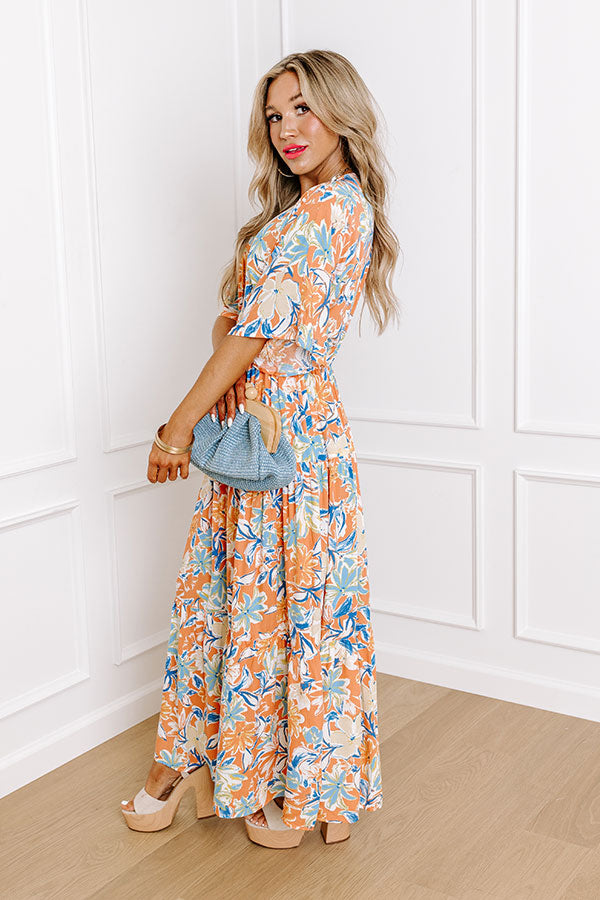 Blossom Breeze Floral Maxi In Persimmon