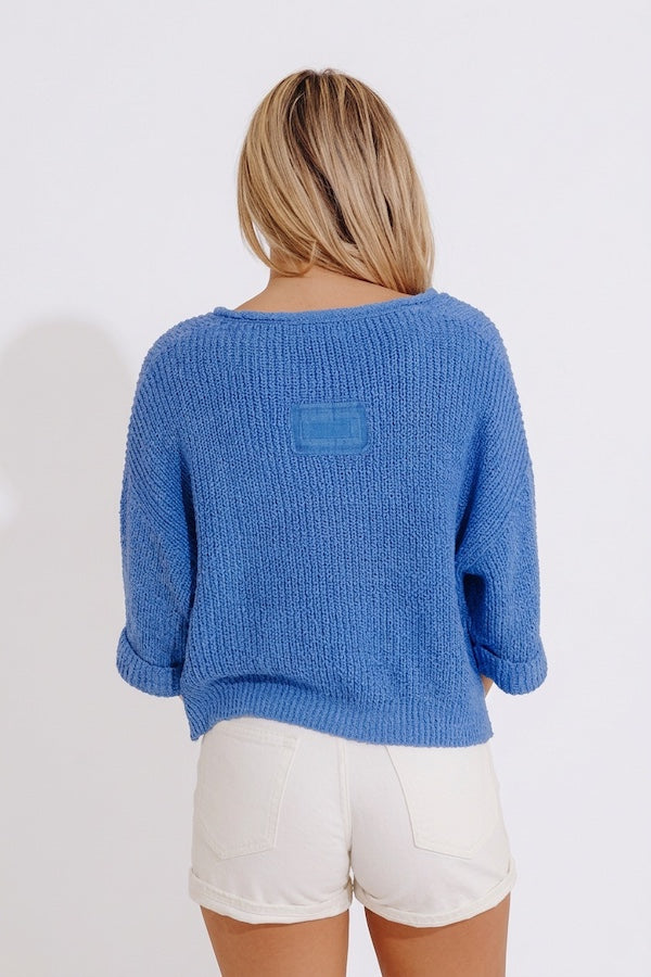 Vacation Vibes Knit Top in Ocean Blue Image - 4