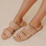 The Bella Faux Leather Sandal In Iced Latte Image - 1