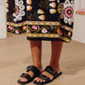 The Bella Faux Leather Sandal In Black Image - 1