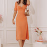 Summer Breeze Ribbed Midi in Orange Image - 1