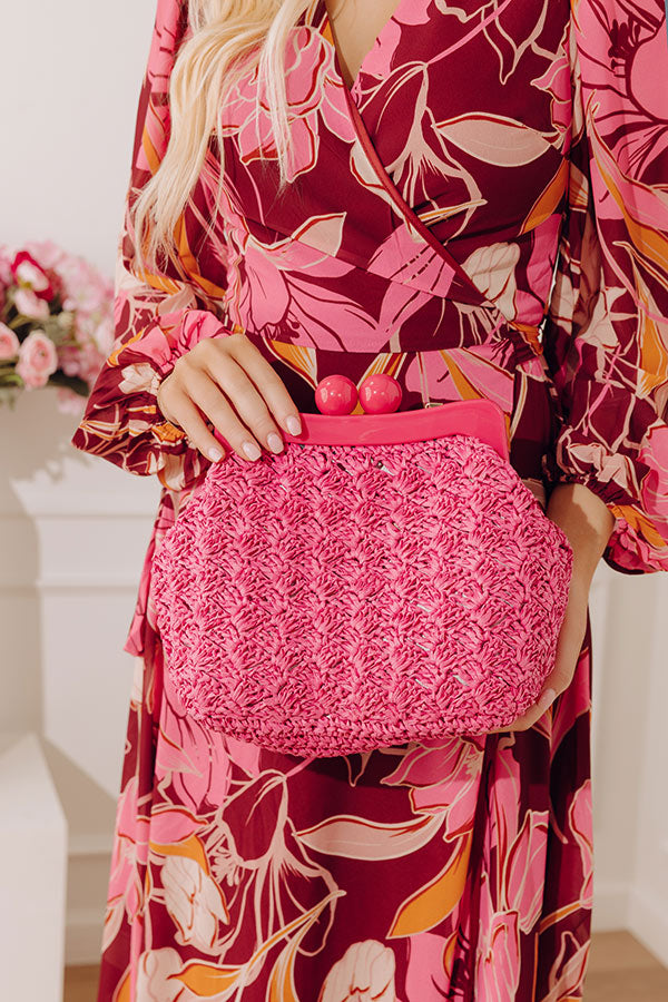 Naomi Woven Crossbody In Hot Pink Image - 1