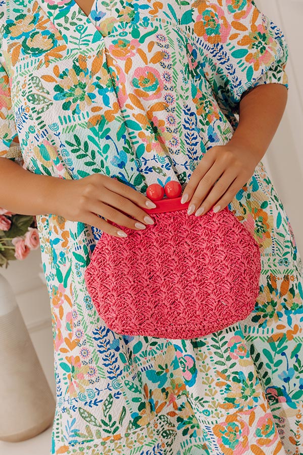 Naomi Woven Crossbody In Hot Pink Image - 1