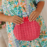 Naomi Woven Crossbody In Hot Pink Image - 1