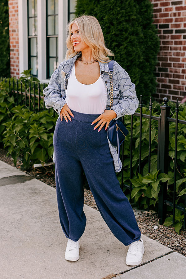 Street Chic High Waist Knit Pants Curves