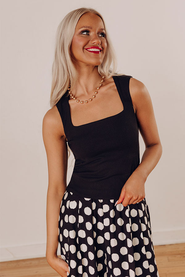 Downtown Diva Ribbed Top in Black Image - 2