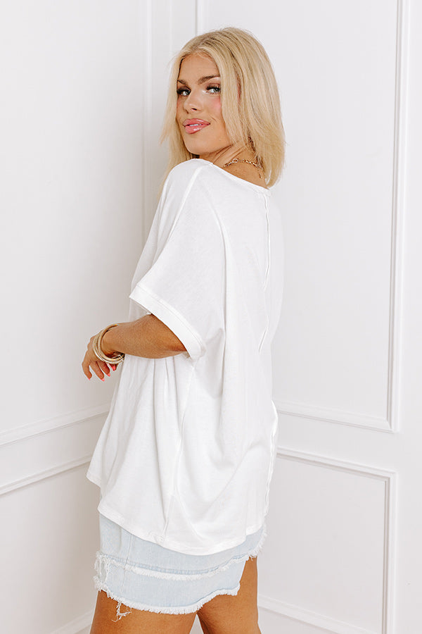 Always On The Go Shift Tee in Ivory Curves