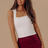 Downtown Diva Ribbed Top in Ivory Image - 1