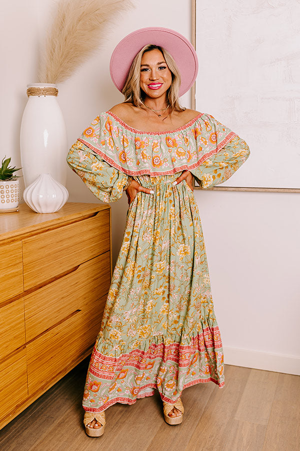 Blooming Meadow Floral Maxi in Pear