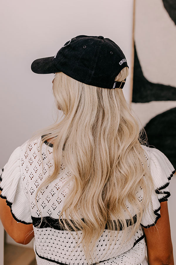 Put A Bow On It Embroidered Baseball Cap in Black