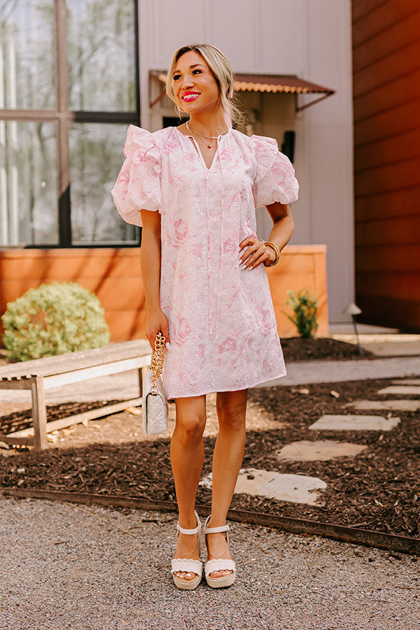 All The Blooms Eyelet Shift Dress