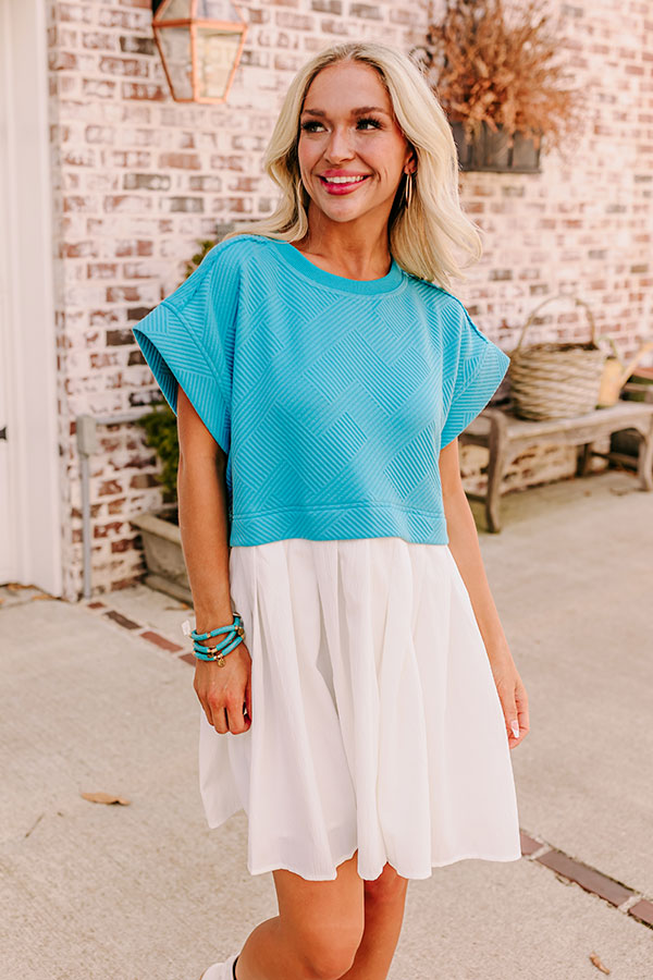 Myrtle Beach Brunch Mini Dress in Ocean Blue Impressions Online Boutique Myrtle Beach Brunch Mini Dress in Ocean Blue Impressions Online Boutique