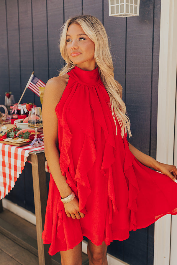 Salsa For Two Ruffle Mini Dress in Red Salsa For Two Ruffle Mini Dress in Red