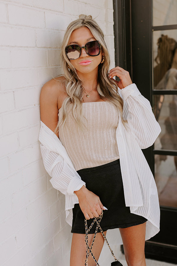Always A Classic Knit Top in Iced Latte