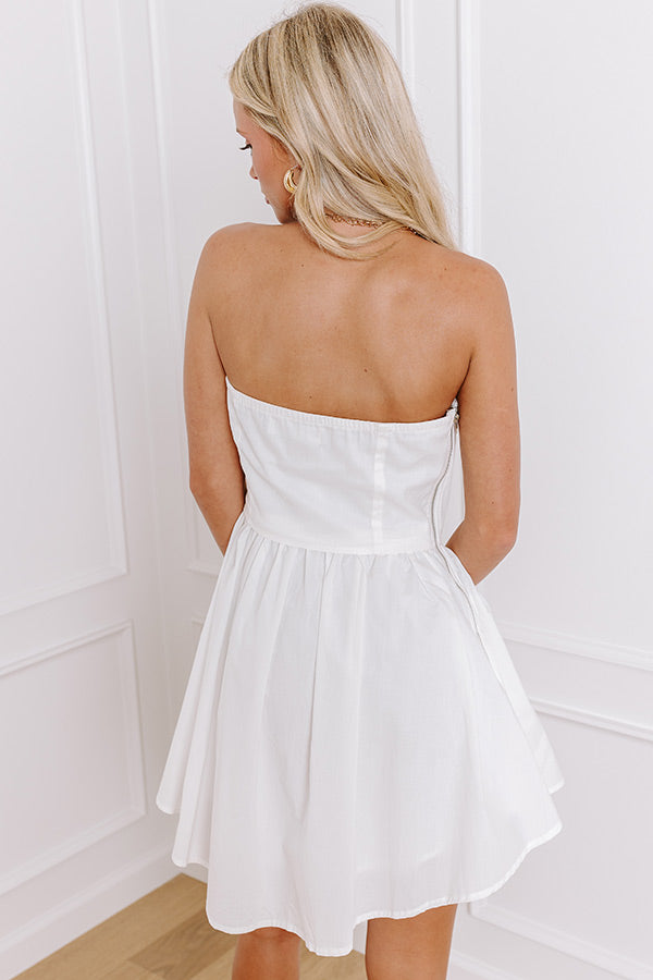 Whimsical Moment Corset Mini Dress in White