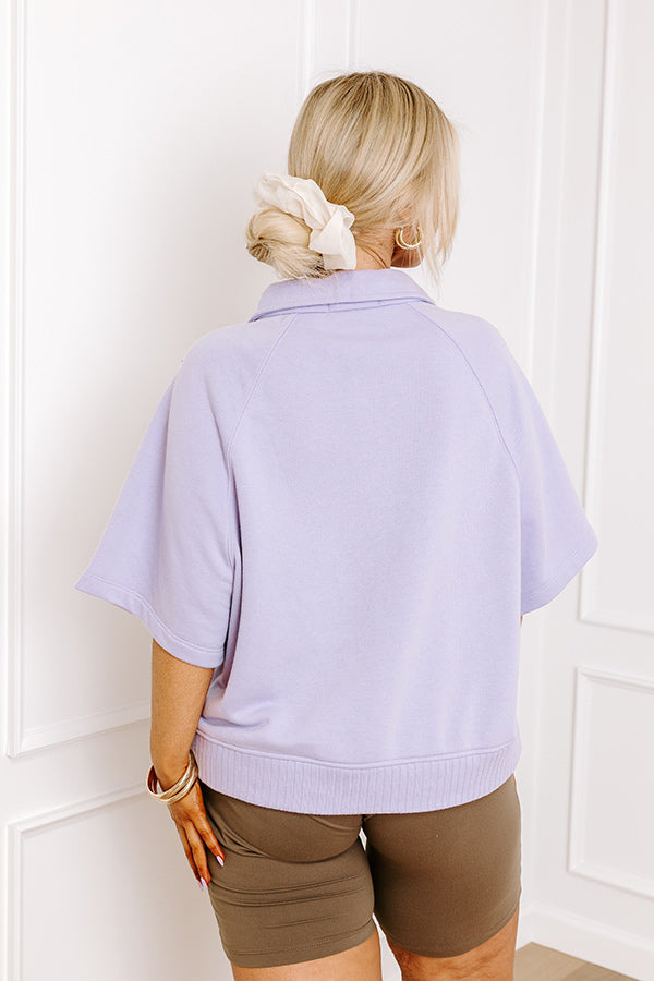 Casual Ease Sweatshirt in Lavender Curves