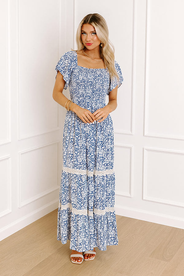 Kind Gesture Smocked Floral Maxi Dress