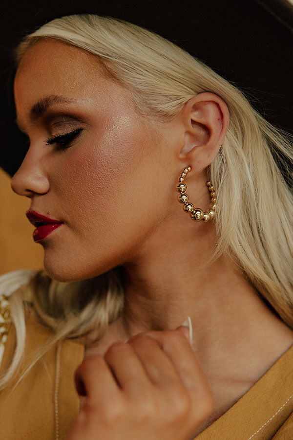 Happy Hour Meetup Hoop Earrings in Gold Image - 1