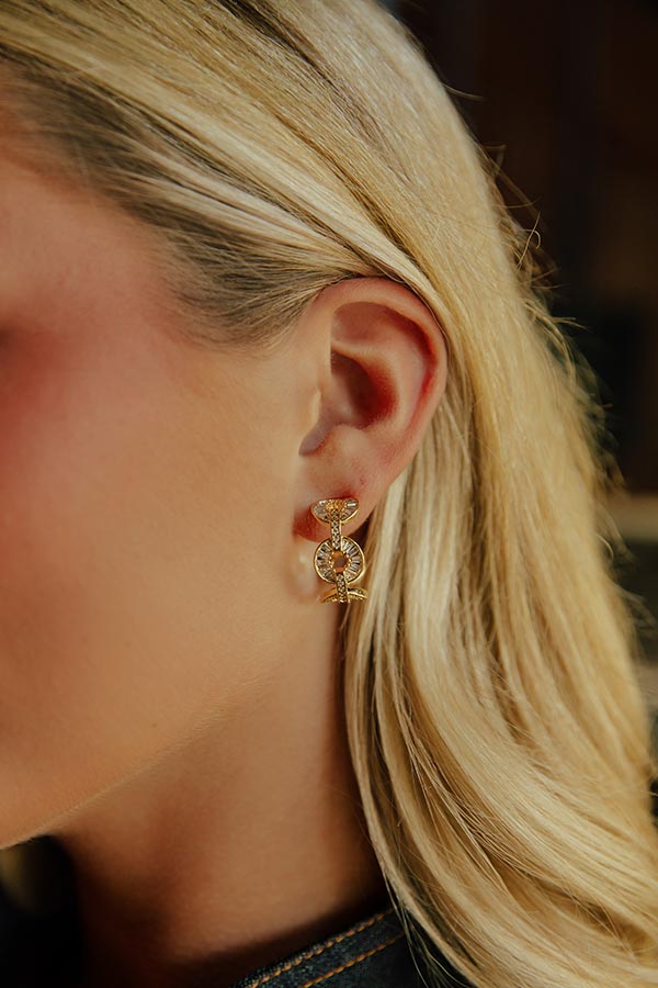 Cosmos and City Lights Hoop Earrings in Gold