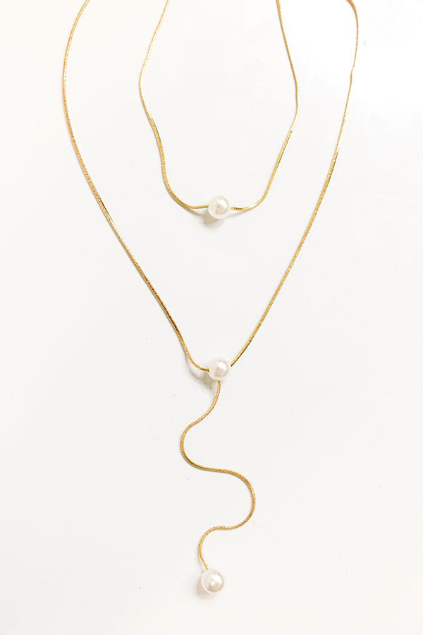 Bordeaux Bliss Lariat Necklace