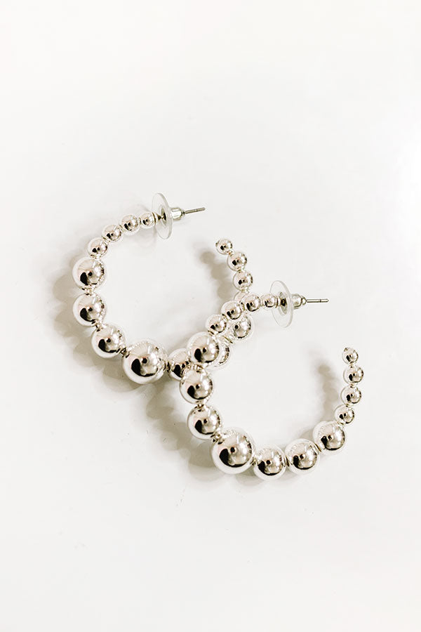 Happy Hour Meetup Hoop Earrings in Silver