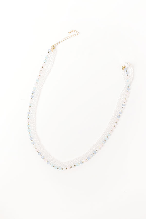 Summer Mirage Layered Necklace in Clear