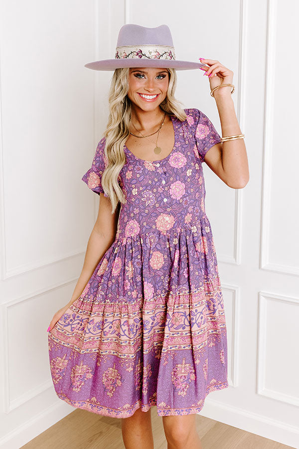 English Garden Floral Mini Dress S / royal-lilac English Garden Floral Mini Dress S / royal-lilac