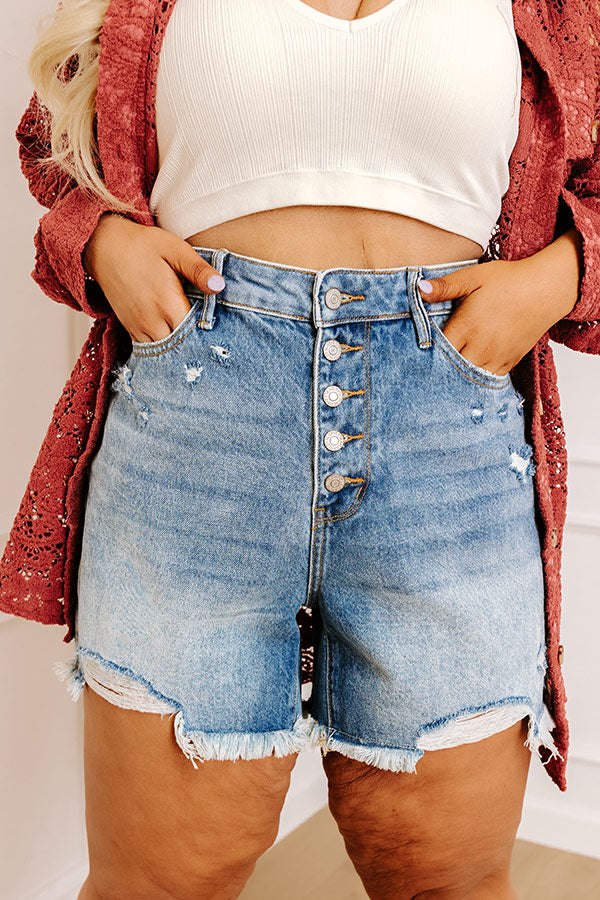 Judy Blue Maribel High Waist Distressed Shorts Curves   