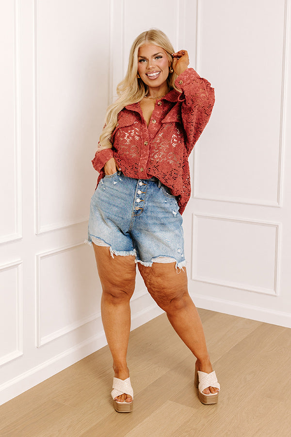 Judy Blue Maribel High Waist Distressed Shorts Curves