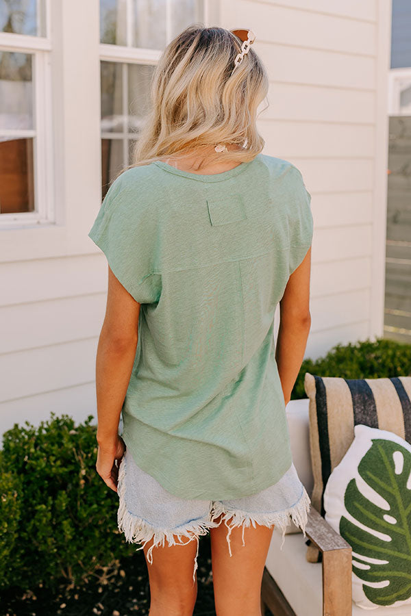 Fan Fav Linen-Blend Shift Top in Pear   