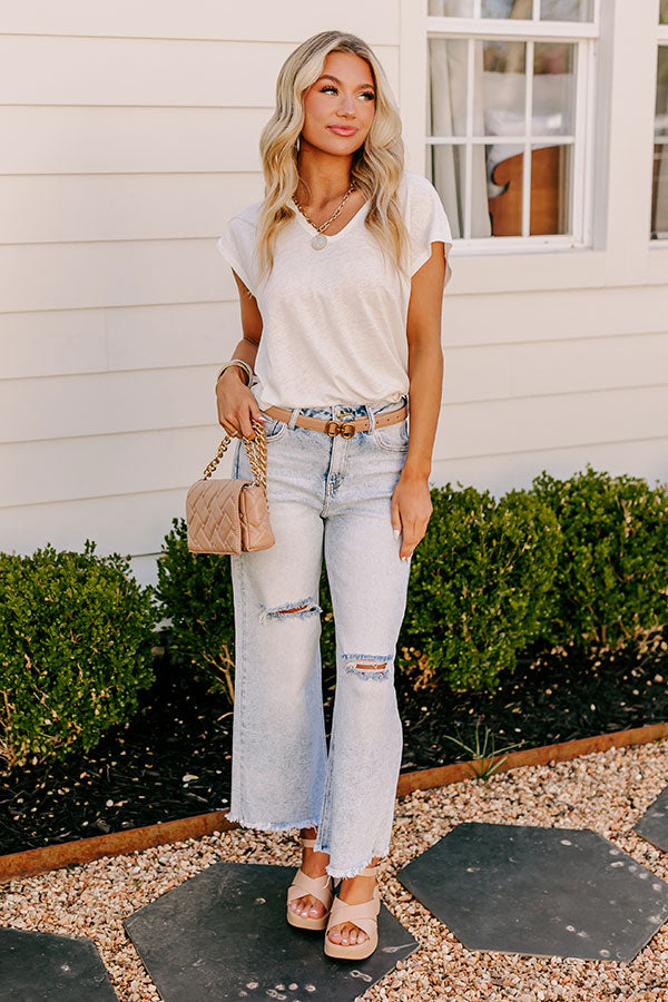 Fan Fav Linen-Blend Shift Top in Ivory   