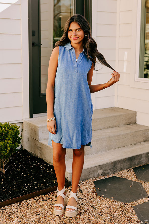 Cutie On The Coast Chambray Dress S / denim medium wash Cutie On The Coast Chambray Dress S / denim medium wash