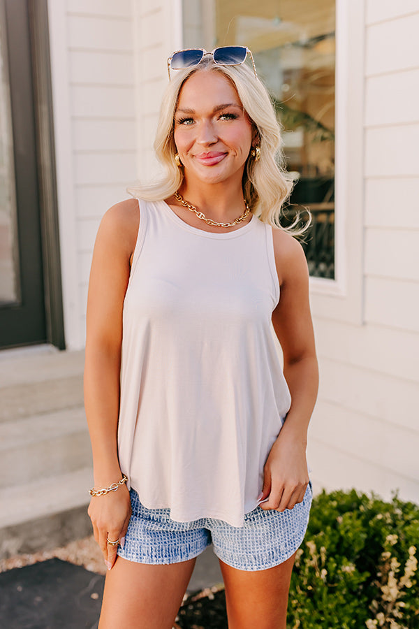 Simply Sweet Shift Top in Stone   