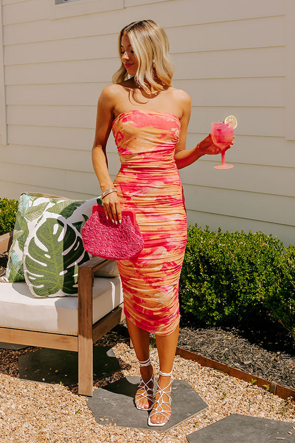 Sorbet Kisses Ruched Midi