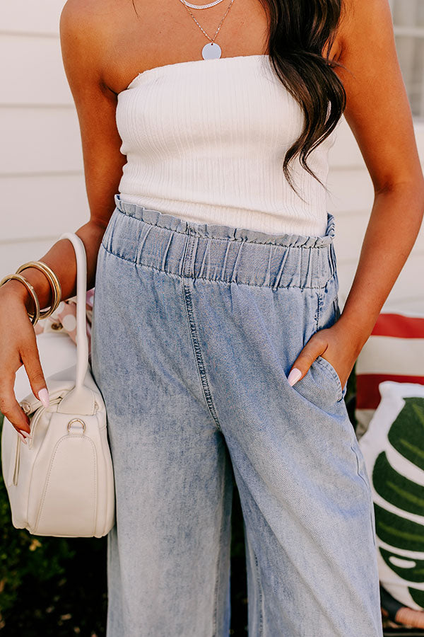 The Channing High Waist Chambray Wide Leg Pants