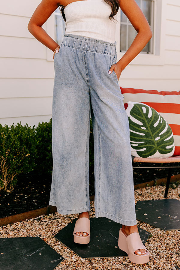 The Channing High Waist Chambray Wide Leg Pants