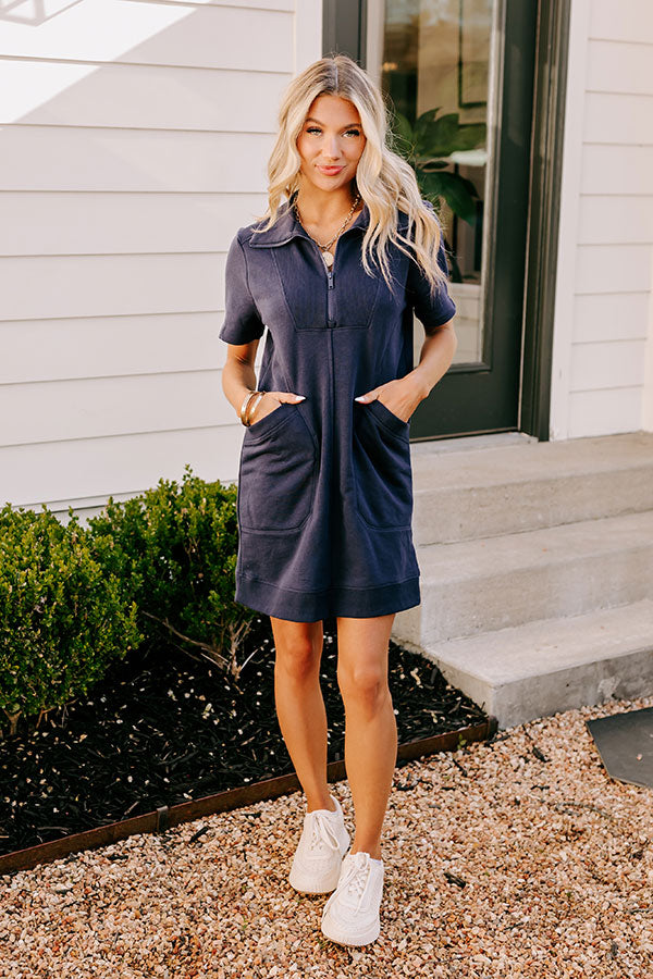 Casual Outing Mini Dress in Navy Casual Outing Mini Dress in Navy