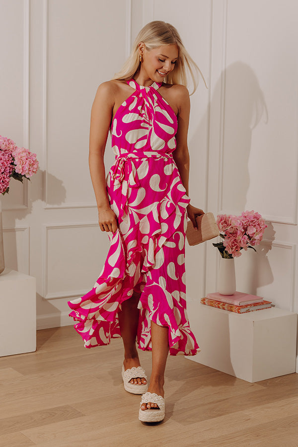 Party On The Cruise Ruffle Midi Dress Image - 5