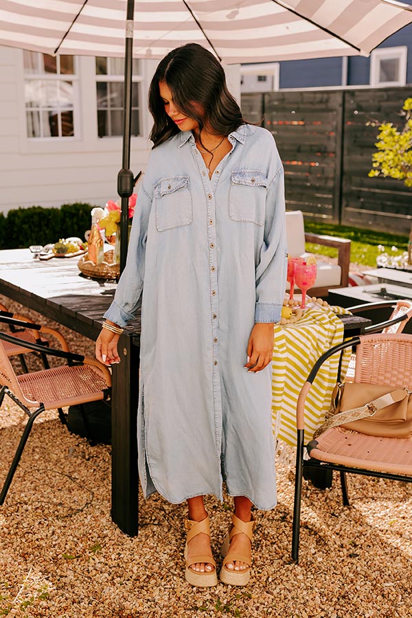 Street Chic Chambray Maxi Dress