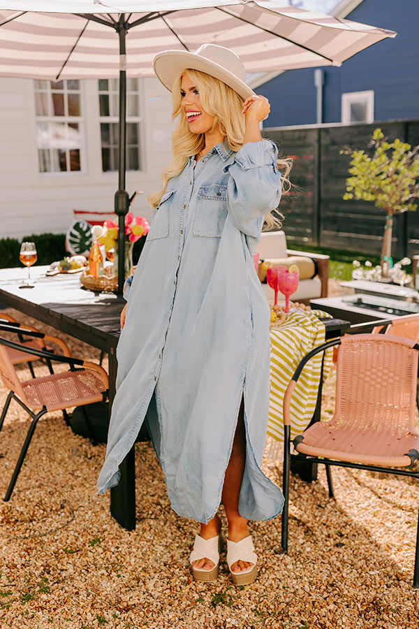 Street Chic Chambray Maxi Dress Curves