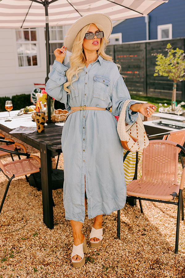 Street Chic Chambray Maxi Dress Curves