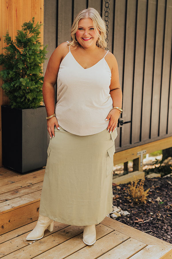 Stylish Vibes Shift Tank in Stone Curves