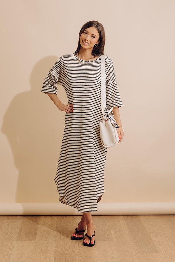 cream beach dress Birdie Beach Day Terry Stripe Maxi
