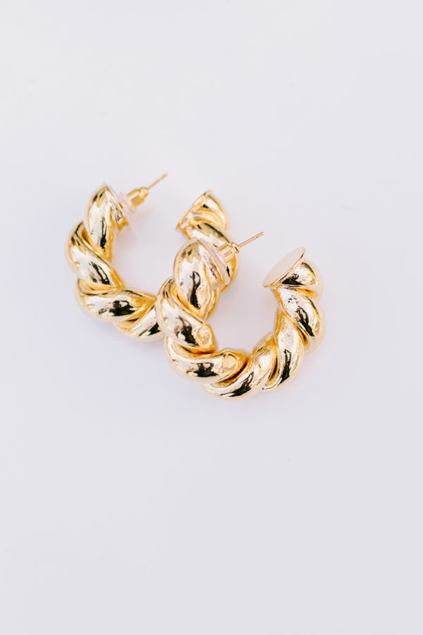 Coiled Gold Hoop Earrings
